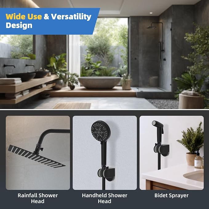 Hibbent All Metal 1 Pack Shower Head Flow Control Valve, G1/2 Brass Shut-off - Image 7