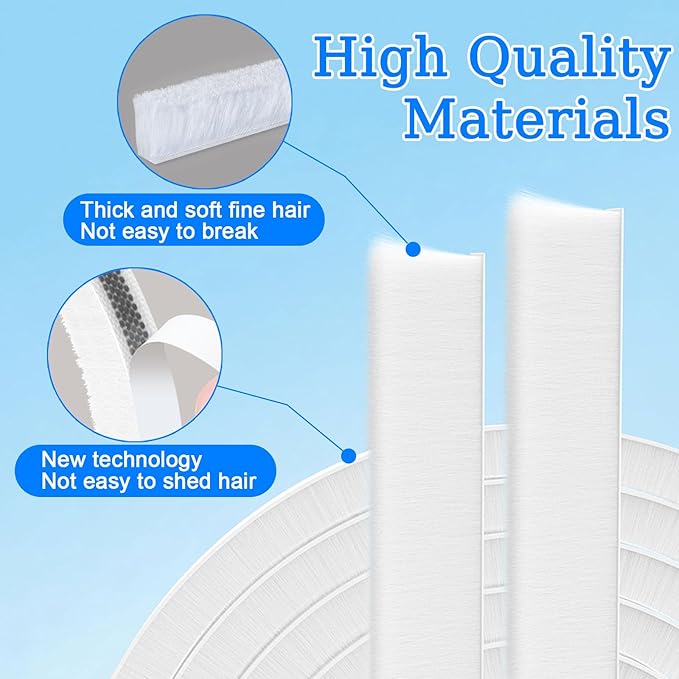 Door Brush Seal 33Feet, Felt Pile Weather Stripping - Image 3