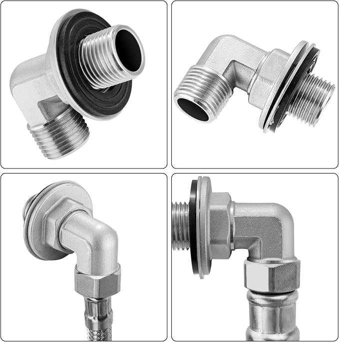 Wall Mount Commercial Faucet Installation Kit, 304 Stainless Steel 90 dergee - Image 8