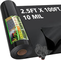 10 Mil 2.5 FT X 100 FT Plastic Sheeting Heavy Duty Thick LLDPE Black by Auliand