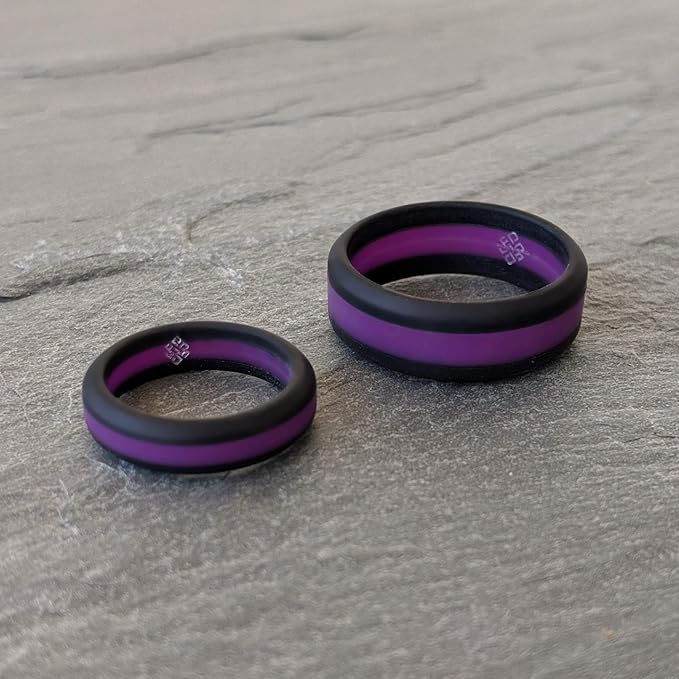 Knot Theory Striped Silicone Ring for Men and Women – Black, Grey, Red, Blue, Orange, Yellow, Purple