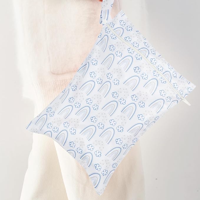 HappyFlute 9 Sets Newborn Baby Cloth Pocket Diapers Adjustable Reusable for Baby Boys and Girls(6-33 pounds,0-3 Years),One Wet Bag+4Diapers and 4Inserts (AD07)