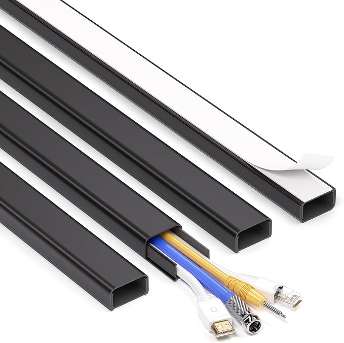 ZhiYo 66" Cord Covers for Wires on Wall, 1.2" W x 0.7" H | Fits 3-4 Cords by ZhiYo