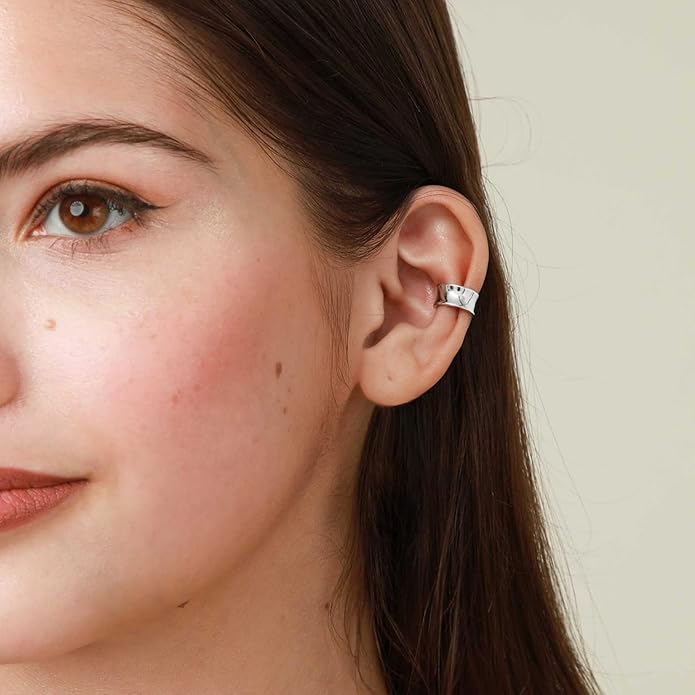 CHIC & ARTSY 925 Sterling Silver Ear Cuffs for Women, Non Piercing Clip On Cartilage Cuffs, Adjustable Fake Conch & Helix Earrings, Gold Plated & Oxidized Various Styles