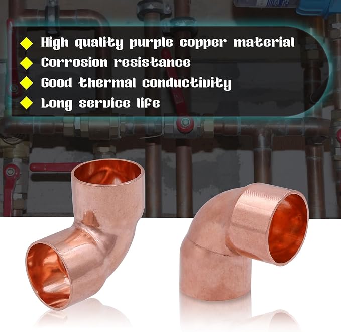 3/8" Copper Elbow，90 Degree Copper Fitting Welding Joint - Image 4