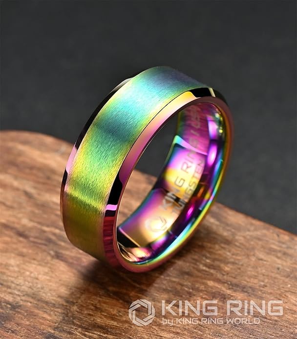 King Ring Tungsten 4/6/8/10mm Rings – Super Polished Matt Finish Tungsten Rings – Designed in USA
