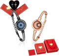 TOTWOO Long Distance Touch Bracelets for Couples, Smart Light & Vibration Love Jewelry, Long Distance Valentines Day Gifts for Him Her Women Men, One-to-One Bluetooth Pairing via App