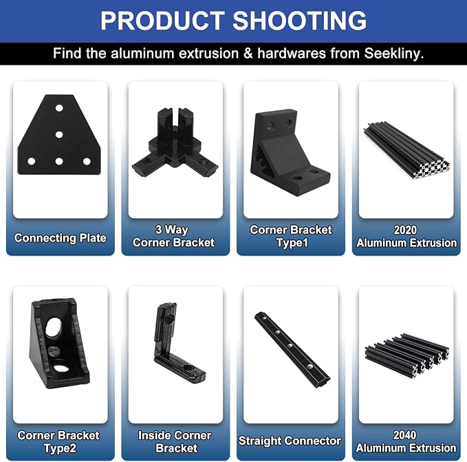 8 pcs 2020 45/135 Degree Angle Corner Bracket Black 2020 Extrusion Hardware - Image 6