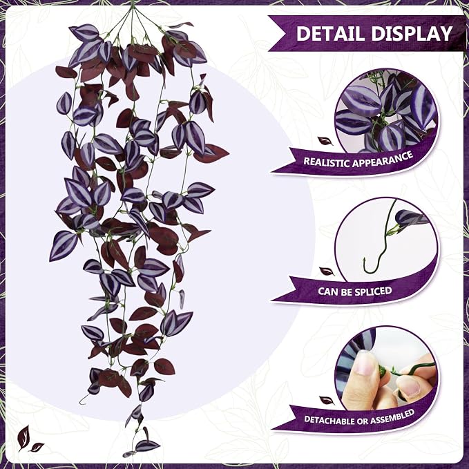 2-Pack Fake Hanging Plants, Faux Hanging Plant Artificial Greenery - Image 2