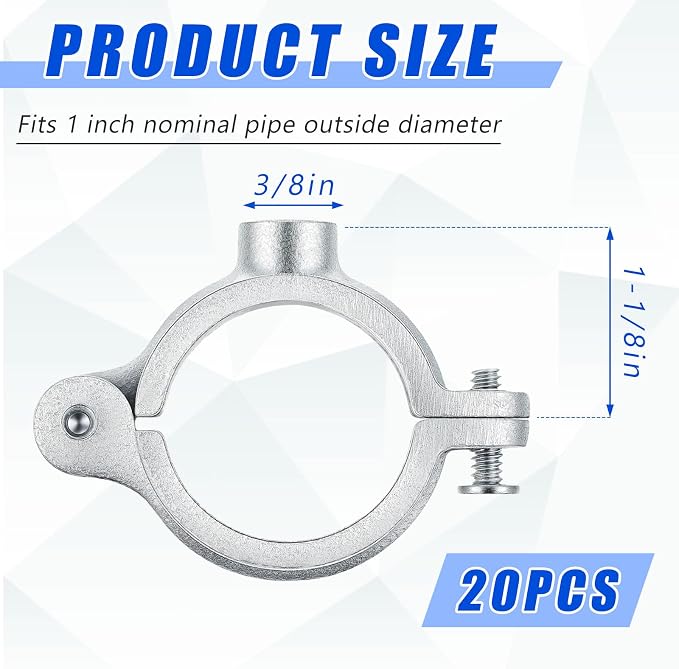 20 Pack 1" Split Ring Pipe Hanger - Image 2