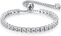 4MM Moissanite Tennis Bracelet for Women, 10.9 ct Adjustable Moissanite Bracelets, 925 Sterling Silver White/14k Gold Plated, Luxury Birthday or Anniversary Jewelry Gift for Her