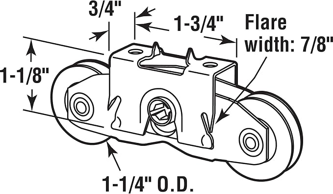 2 Pack Gliding Patio Door Tandem Roller Assembly Fits - Image 2