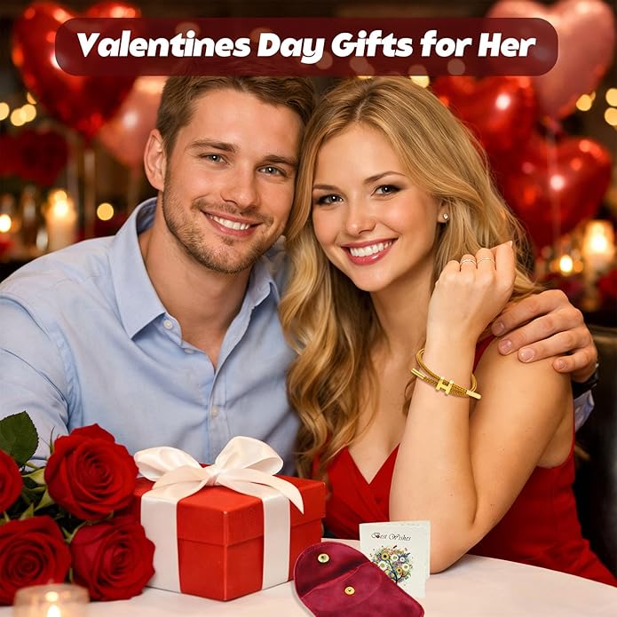 Valentines Day Gifts for Her: Fashion Accessories To My Love Adjustable Gold Rope Bracelets - Anniversary Birthday Gift for Girlfriend Wife Mom - Romantic I Love You Valentines Gift for Women Couple