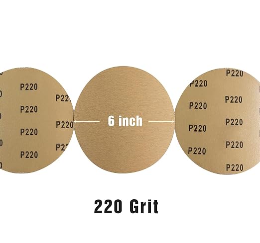 100 PCS 6 Inch PSA Sanding Discs 220 Grit Sticky-Back Sandpaper | Adhesive - Image 2