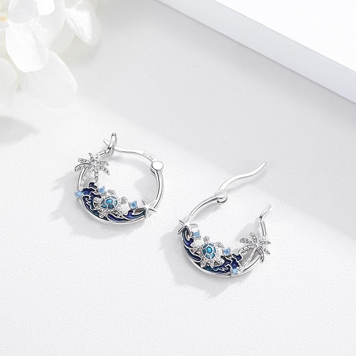 JUSTKIDSTOY Hypoallergenic Panda/Unicorn/Hummingbird/Dolphin Hoop Earrings for Women 925 Sterling Silver Animal Huggie Hoop Earrings Jewelry Gifts for Sensitive Ears