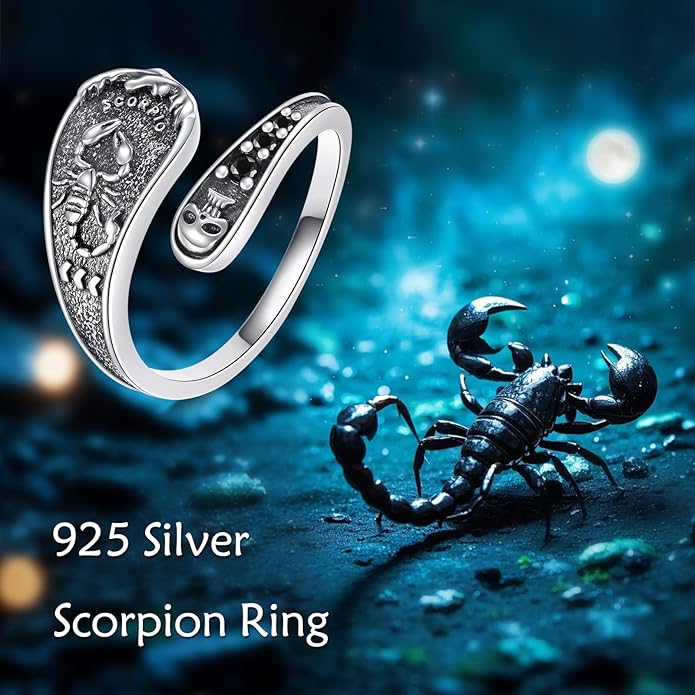URONE Hummingbird/Bee/Scorpion/Moon Phase Spoon Ring Sterling Silver Thumb Ring Vintage Jewelry Gifts for Women