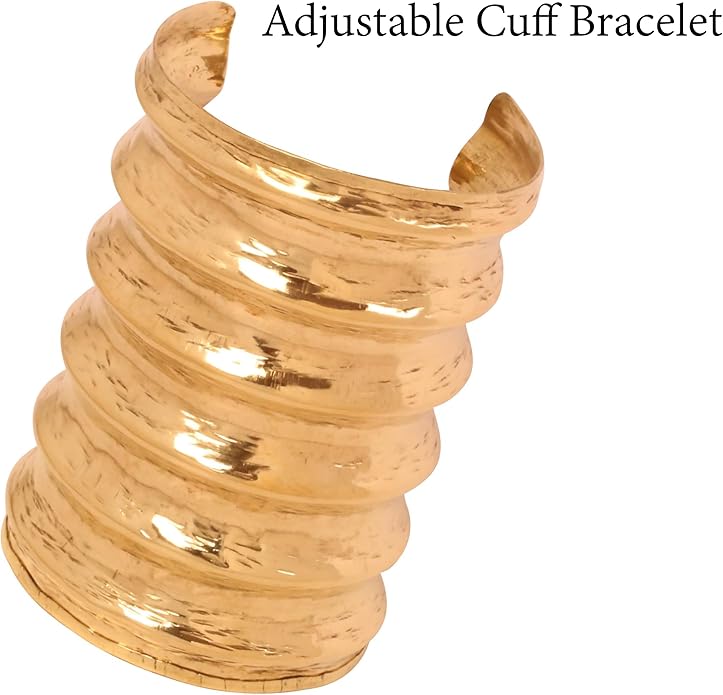 Touchstone Indian Bollywood Handcrafted Slip In Easy To Wear Stylish Wrist Enhancer Designer Broad Jewelry Cuff Bracelet For Women and Men.