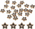 MECCANIXITY 20 Pcs Star Evil Eye Beads Colorful Flat Loose Spacer Evil Eye Charms for DIY Bracelet Earrings Necklace Crafts Jewelry Making, Black