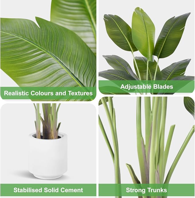 Artificial Bird of Paradise Plant 5Ft Tall Fake Tropical Palm Tree Large Fake - Image 6