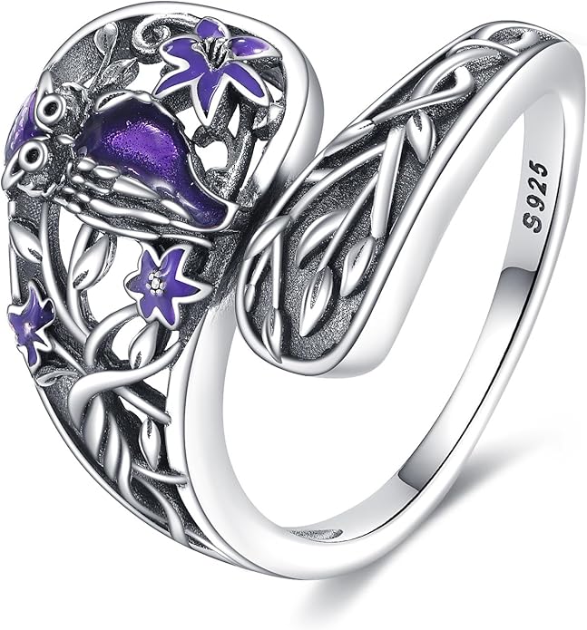 Animal Spoon Ring 925 Sterling Silver Adjustable Animal Spoon Ring Jewelry Gifts for Women Men