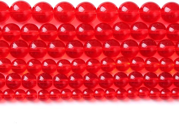 96PCS 8mm Garnet Red Glass Crystal Beads for Jewelry Making Crystal Energy Healing Power Stone Beads 2 Strand 32" DIY Bracelet Necklace Accessories