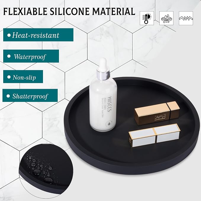 Silicone Bathroom Tray Coffee Table Decor Perfume Organizer, Waterproof - Image 3