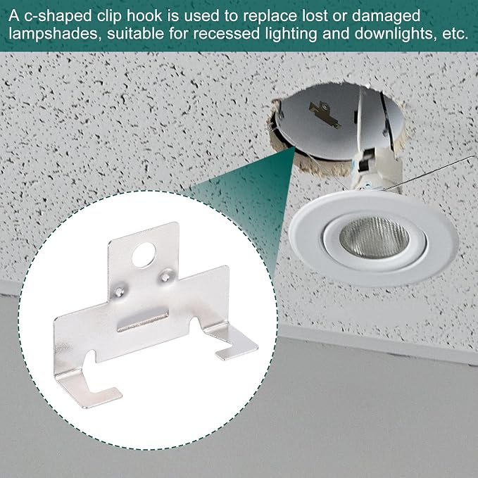 PATIKIL 30 Pcs Recessed Light Clips Downlight Housing C Clips, 304 Stainless - Image 6