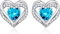 Iefil Valentine Day Gifts for Her - 925 Sterling Silver Heart Stud Earrings Birthday Gifts for Women