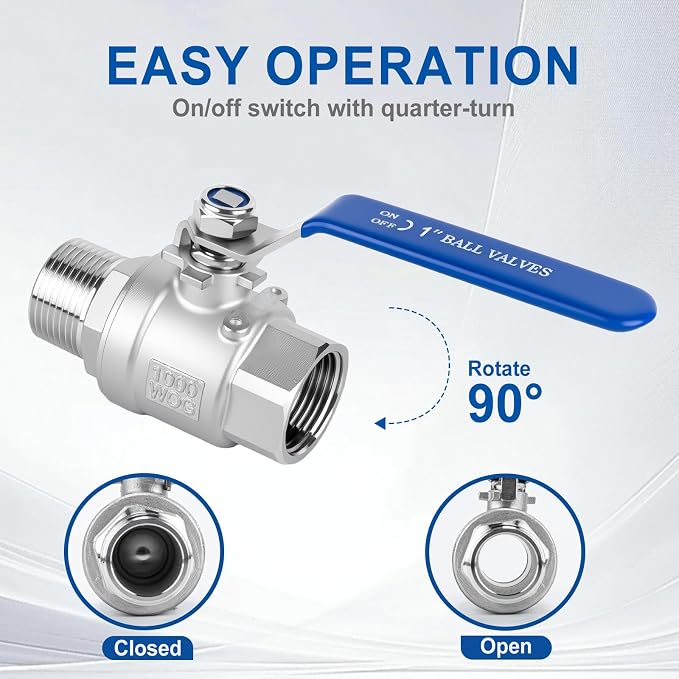 2 inch Ball Valve 2 Pack Full Port Male x Female NPT Thread Shut Off Valve | - Image 2