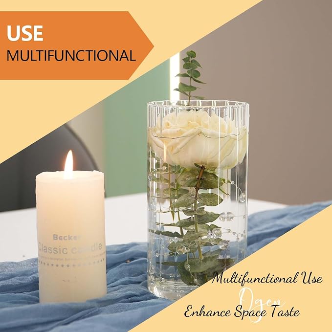 Glass Vase Cylindrical Vase for Tabletop Decoration, Candle Glass Vase - Image 7