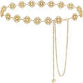 Small Flower Metal Belt Chain - Adjustable Waist Chain for Women's Dresses