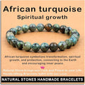 AD Beads Handmade Gemstone Stretch Elastic Bracelet Crystal Healing Reiki Nature's Beauty and Spiritual Essence Unisex