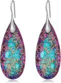 Natural Stone Earrings Waterdrop Stone Dangle Earrings for Women