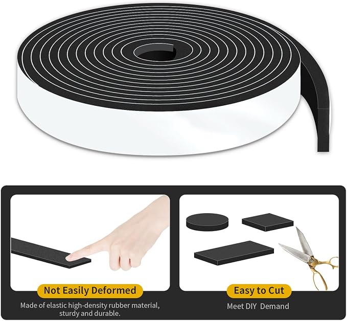 Weather Stripping Tape for Door, High Density CR, 1 in x 1/4 in x 13Ft | - Image 6