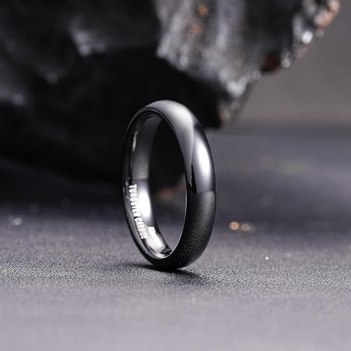 King Will Tungsten Carbide Wedding Band for Men Women Promise Rings for Couples Domed High Polish