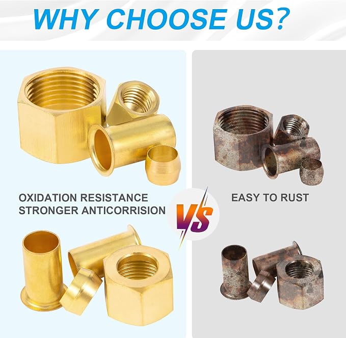 140PCS 1/4 Inch Compression Fittings Assortment kit- 60 Brass Compression - Image 3