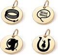 SM Design Western Charm Set of 4 – Stainless Steel Western Charms for Bracelets & Necklaces – Cowgirl, Ranch & Country Style Jewelry Charms – Western Gift for Women & Moms