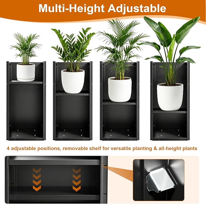 15"x15" x 30" Tall Metal Planter Box 2 Pack, Steel Planter Outdoor | Large - Image 4
