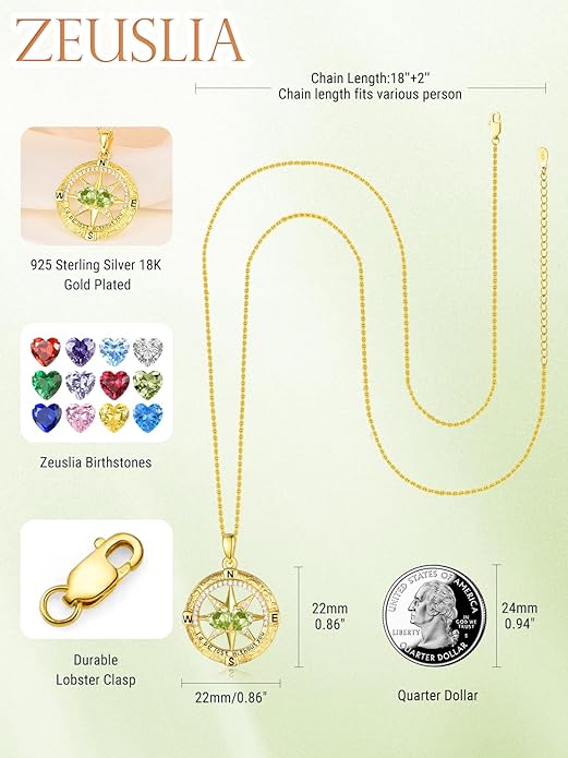 Valentine's Day Gifts for Wife 925 Sterling Silver Double Birthstone Pendant Necklaces I Love You for Always and Forever Necklace Anniversary Birthday Gifts for Wife Girlfriend Mom Her