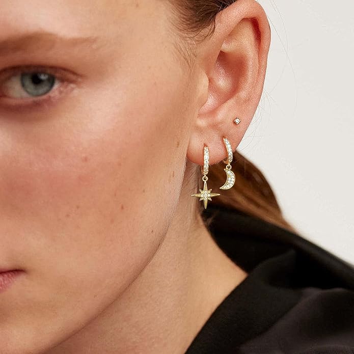 14K Gold Earring Cross Waterdrop Butterfly Heart Knot Earrings for Women Gold Silver Cross Leverback Drop Gold Silver Teardrop Hoop Dangle Earring White Gold Dangle Drop Earring