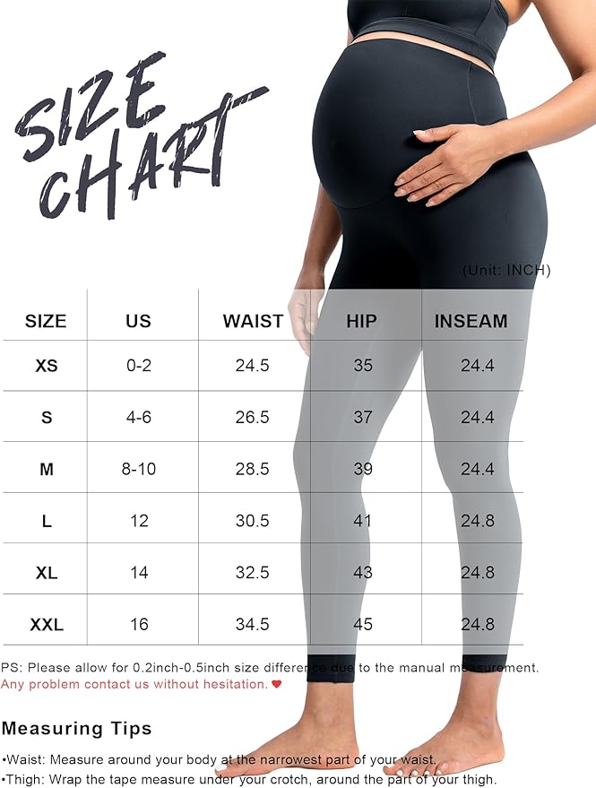 POSHDIVAH Women's Creamluxe Maternity Leggings 25"/28" Over The Belly Pregnancy Yoga Pants Active Workout Leggings