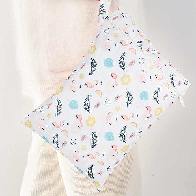 HappyFlute 9 Sets Newborn Baby Cloth Pocket Diapers Adjustable Reusable for Baby Boys and Girls(6-33 pounds,0-3 Years),One Wet Bag+4Diapers and 4Inserts (AD08)