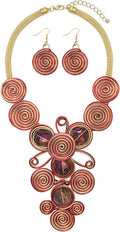 Statement African Necklace For Women African Jewelry Costume Earring Sets Tribal Fashion Colorful Big Rhinestone Crystal Pendent Collar Choker Bold Chunky Bib Handmade