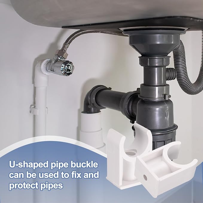 uxcell 2 Pcs PVC Water Pipe Clamps Clips, 110mm ID U-Shaped Water Pipe Buckles - Image 6