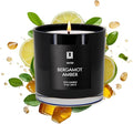 Lulu Candles Bergamot & Amber Luxury Scented Soy Candle, 9 Oz | Citrus & Musk by LULUCANDLES