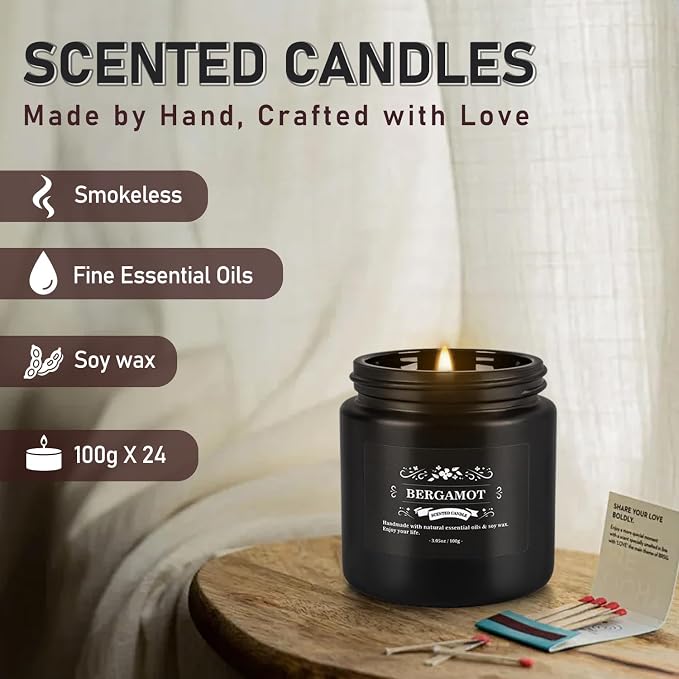 YOROXRG Scented Candles Gifts Set 24 Pack Soy Wax Travel Tin Jar Candles - Image 8