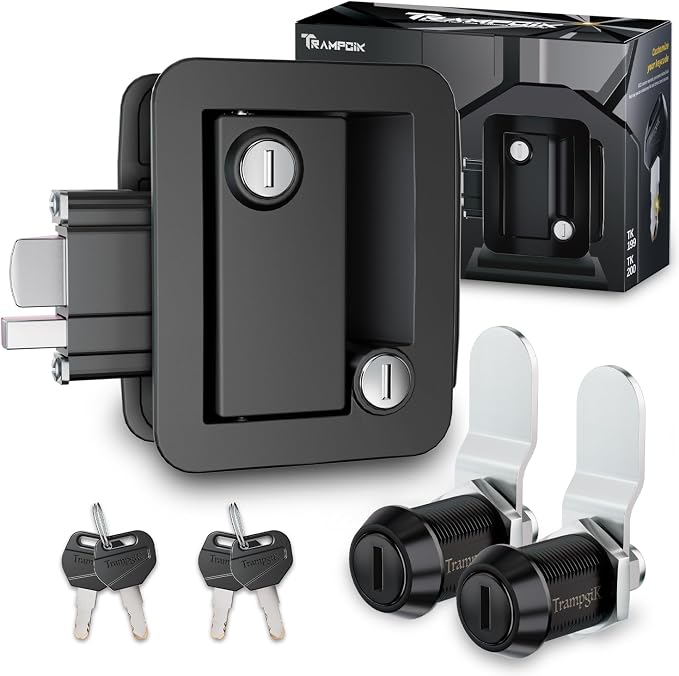 RV Door Lock Set, for RV Camper, Travel Trailer Entrance Front Door, 1 Plastic by TrampgiK