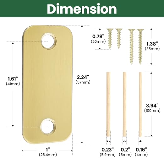 1" x 2-1/4" Door Hole Cover Plate, Stainless Steel Door Strike Filler Plate | - Image 4