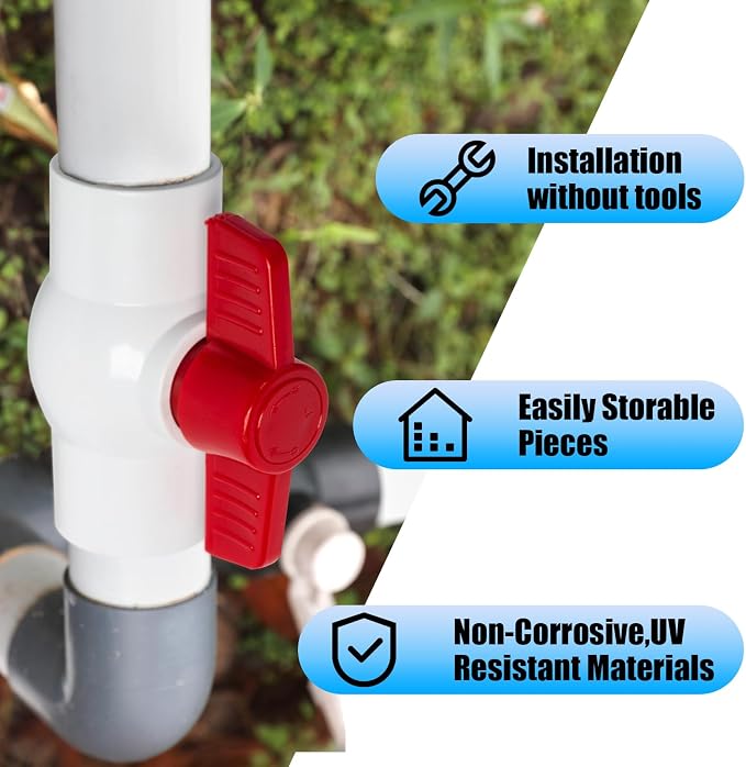 6PCS 1" PVC Ball Valve, Shut-Off Ball Valves Socket - Image 6