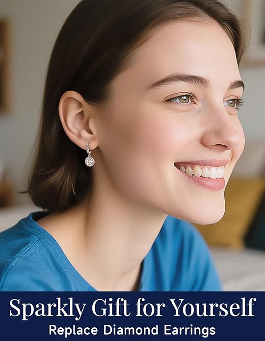 MomentWish Dangle Earrings for Women-925 Sterling Silver Moissanite Earring, Women's Gift for Valentine Birthday, D Color VVS1 Dancing Moissanite Hoops